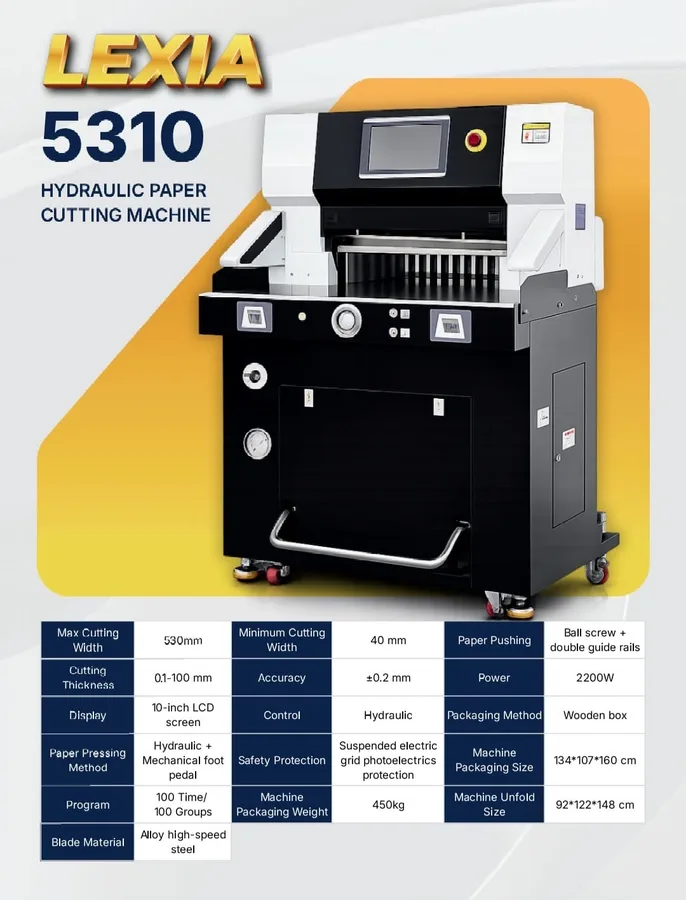 Mesin Potong Kertas Hydraulic 5310 - Lexia — Mesin Potong Kertas